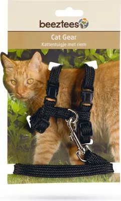 Immagine prodotto di Beeztees - Pettorina per gatti - nylon - nero - 130 cm x 10 mm