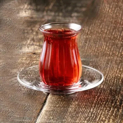 Produktbild von Pasabahce Linka Teeglas-Set 12-teilig, 6 x 145 ml und 6 x 120 mm Untersetzer
