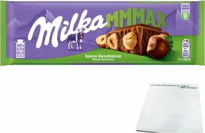 Produktbild von Milka Ganze Haselnüsse (250g Großtafel) + usy Block