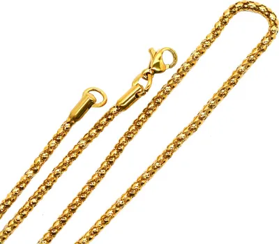 1 Edelstahl Halskette 45cm lang , Farbwahl - Kette Hals Arm Fuß Verzierung gold