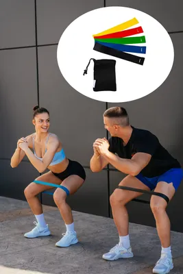 Produktbild von Fitnessband Gymnastikband Widerstandsbänder Fitness Klimmzüge Strechband 5er Set