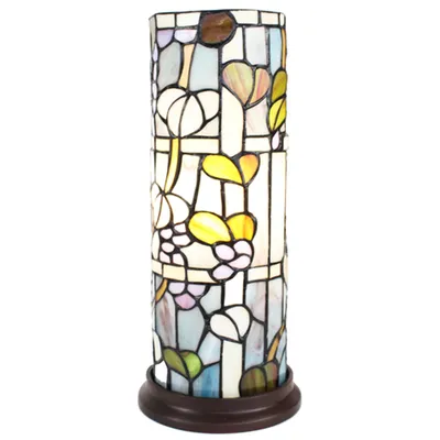 Produktbild von Clayre & Eef Tiffany Tischlampe Ø 15x36 cm Blau Weiß Glas