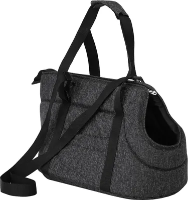 Produktbild von Hundetasche, Hände frei Reisetasche, Transportbox, mit Seitentaschen, Katzentasche, mit verstellbarem Schultergurt, Schwarz, XL: 30x50x32 cm