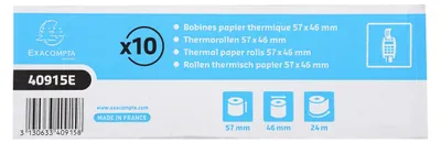 Produktbild von Exacompta 30x Thermorolle 1-lagig 55g/m2 57x24mx12 - Weiß - 40915E