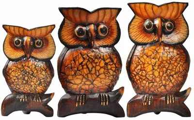 Produktbild von 1 Eule Juhu aus Albesia-Holz, verschiedene Größen, Grösse:ca. 15 cm
