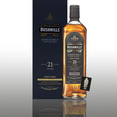 Produktbild von Bushmills Single Malt 0,7l (40% vol.) aged 21 Years Rare inkl. Geschenkbox (s. Bild)- [Enthält Sulfite]