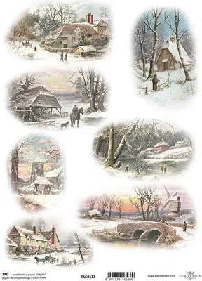 Image de ITD COLLECTION 21x29cm A4 recto Scrapbooking Craft Papier 250g - TAG0173 Vues d'hiver