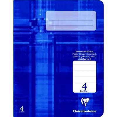 Zdjęcie produktu dla Zeszyt szkolny Clairefontaine A5 w linie, 16 kartek, linie 4, niebieski