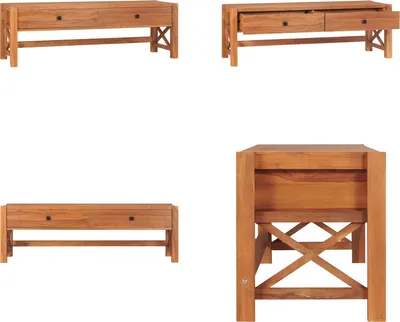 Productafbeelding van vidaXL TV-kast 140x40x45 cm, teakhout - TV-kast - TV-kasten - Houten kast - Stereo-kast