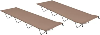 Produktbild von Campingbetten, 2 Stück, 180 x 60 x 19 cm, Oxford-Gewebe und Stahl, Taupe