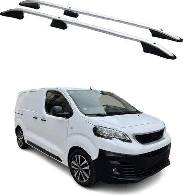 Image de Barres de toit longitudinales pour Peugeot Expert 2016-2024 L1 Aluminium Gris