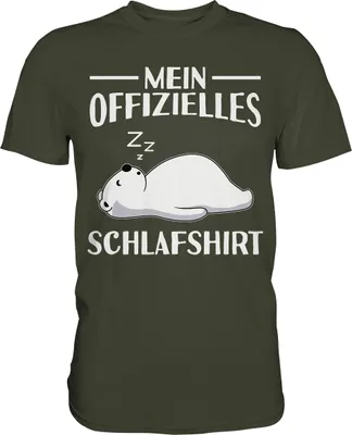 Produktbild von Offizielles Schlafshirt Nachthemd Schlafanzug Pyjama Eisbär T-Shirt – Urban Khaki / M