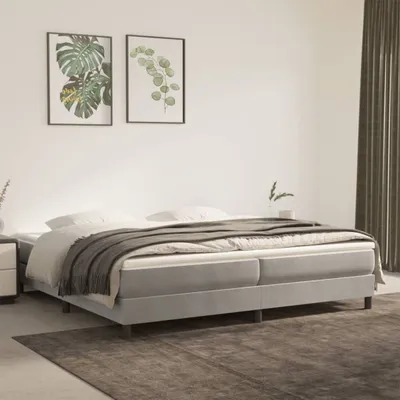 Produktbild von Maison Exclusive - Boxspringbett mit Matratze Hellgrau 200x200 cm Samt