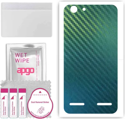 Produktbild von apgo Rückseite Schutzfolie, Skin, kompatibel mit Lenovo K5, Hinten Displayschutzfolie aus Vinylfolie, kratzfest, einfache Montage - Kohlenstoff-Chamäleon CAKA1