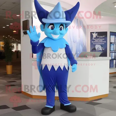 Zdjęcie produktu dla Błękitna REDBROKOLY Wróżka Zębowa w kostiumie maskotki ubrana w spodnie i czapki