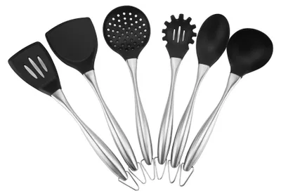 Obrázek produktu pro 6dílná sada silikonových a nerezových kuchyňských potřeb, kuchyňských pomůcek