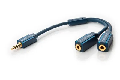Immagine prodotto di clicktronic cavo adattatore AUX 3,5 mm, stereo 0,1 m (confezione da 1)