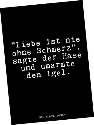 Produktbild von Mr. & Mrs. Panda Grußkarte "Liebe ist nie ohne... - Schwarz - Geschenk, Kunstkarten, Postkarten, Ansichtskarten, Sprüche, Postkarte, Fotokarte