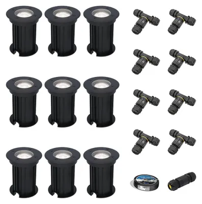 Produktbild von hoftronic LED Bodeneinbaustrahler 9x 4W 345lm 6500K GU10 Schwarz IP67