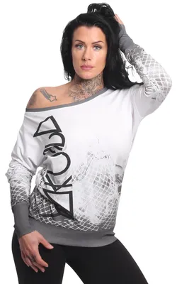 Immagine prodotto di Maglietta a maniche lunghe Yakuza Mesh Rose Urban Donna, Bianco, L