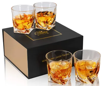 Whiskyglas-Set, 4 Stück, 300 ml, Kristall, spülmaschinenfest