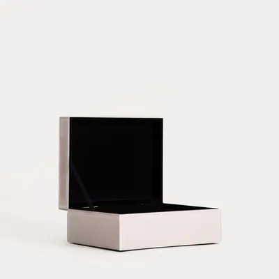 Zdjęcie produktu dla HOMLA Szkatułka AERLA szklana beżowa 19x15x8 cm
