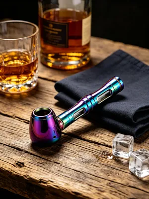 Imagen del producto de Pipa de aluminio, desmontable, con 10 filtros, portátil, para uso con tabaco