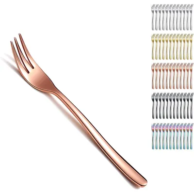 Produktbild von Dessertgabeln 12 Stück 14cm Edelstahl titanbeschichtet Roségold