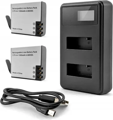 Obrázok produktu pre Dvojitá nabíjačka + 2 batérie EKEN SJCAM | 1350 mAh