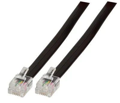 Obrázek produktu pro Modulární kabel černý, 2 x RJ12 (6/6) -- zástrčka, 1:1, 10 m