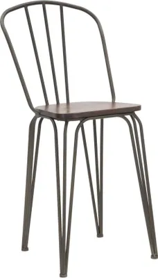 Produktbild von 2er-Set Barstühle aus braunem Metall und Holz, 54 x 45 x 102 cm