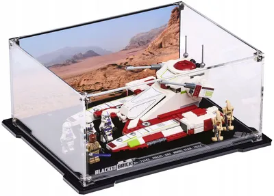 Image de Vitrine noire pour LEGO® Star Wars 75342 – Chasseur républicain, avec panneau arrière imprimé