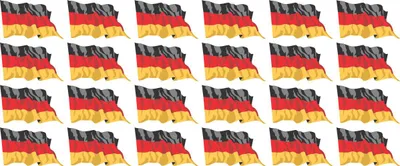 Produktbild von Mini Aufkleber Set - Pack wehend - 33x20mm - selbstklebender Sticker - Fahne - Germany - Deutschland - Flagge / Banner / Standarte fürs Auto, Büro, zu Hause und die Schule - 24 Stück