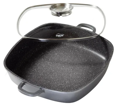 Image de STONELINE® poêle à servir carrée 32 cm | avec couvercle