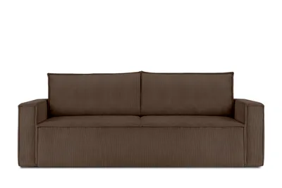 Obrázok produktu pre Rozkladacia pohovka Konsimo s funkciou spania s podrúčkami "NAPI", tmavohnedá, manšestrová látka, Loft, 228x89x101 cm