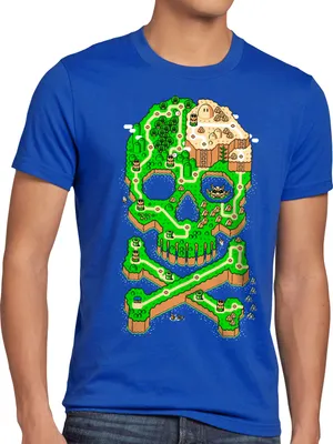 Produktbild von A.N.T. Mario Skull Herren T-Shirt totenkopf videospiel konsole world