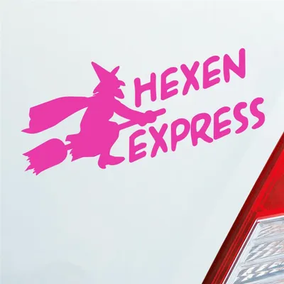 Produktbild von Auto Aufkleber Hexen Express Witch Besen Magic 15x7 cm Pink Sticker Heckscheibenaufkleber