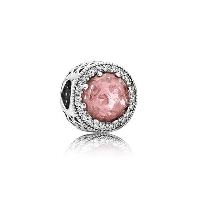 Produktbild von Pandora 791725NBP Charm Rosafarbener Strahlenkranz der Herzen