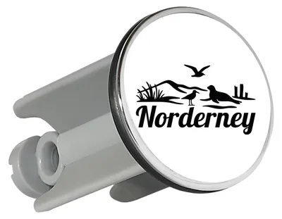 Produktbild von Huuraa Waschbeckenstöpsel Norderney Strandmotiv 4cm höhenverstellbar Abflussstopfen Geschenkidee