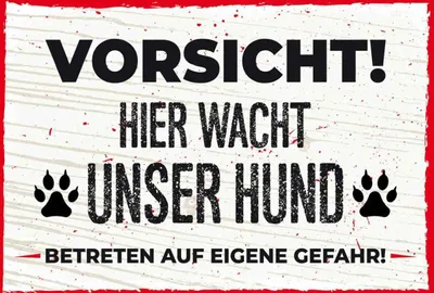 Produktbild von vianmo Holzschild 30x40 cm Vorsicht! Hier wacht uner Hund! Warnschild Hinweisschild