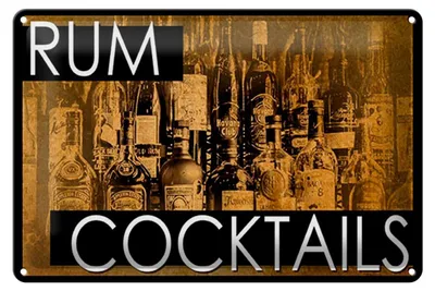 Produktbild von Blechschild Alkohol 30x20cm Rum Cocktails