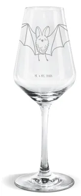Produktbild von Mr. & Mrs. Panda Weinglas Fledermaus Flügel - Transparent - Geschenk, Weißweinkelch, wein glas, Weißwein, Für, Lustige Sprüche