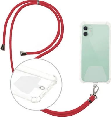 Image de Support de téléphone portable Chaîne de téléphone portable Cordon à porter autour du cou compatible avec les smartphones Rouge