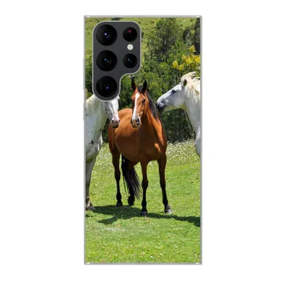 Produktbild von MuchoWow® Handyhülle Schutzhülle Hülle für Samsung Galaxy S22 Ultra Pferde - Baum - Schatten Silikon Softcase Handy Hülle - Abbildung