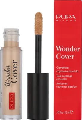 Productafbeelding van PUPA Milano Wonder Cover, Foundation, Porcelain, Geschikt voor elk huidtype, Vloeibaar, Flesje, 4,2 ml