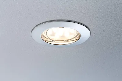 Obrázok produktu pre Sada vstavaných LED svietidiel Paulmann Premium Coin, priehľadné, okrúhle, pevné, 1x 6,8W, 2700K, 230V, 51mm, chróm/hliník, zink