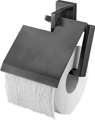 Produktbild von Haceka Edge toiletrolhouder met klep 12,8x4,6x14,7cm grafiet