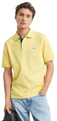 Produktbild von gelbes Poloshirt Gant mit kurzen Ärmeln
