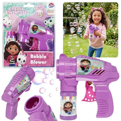 Produktbild von Gabby's Dollhouse Seifenblasen-Set mit Seifenblasenpistole, Seifenblasenmaschine und Flüssigkeit Einheitsgröße