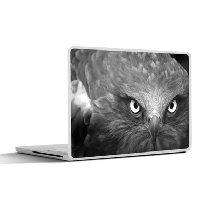 Produktbild von MuchoWow® Laptop Aufkleber Sticker Cover Adler - Schwarz - Weiß 25x18 cm - Laptop-Deko